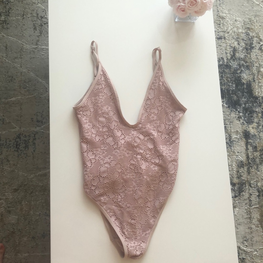 Pink Lace One Piece Swim Suit!